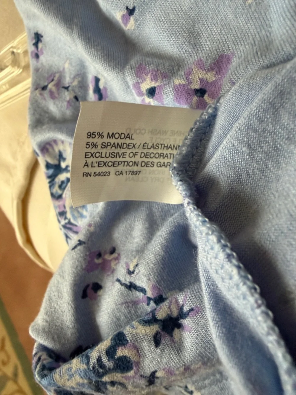 GAP Body Women's Light Blue Floral Lace-Trim Pajama Set - Picture 8 of 9